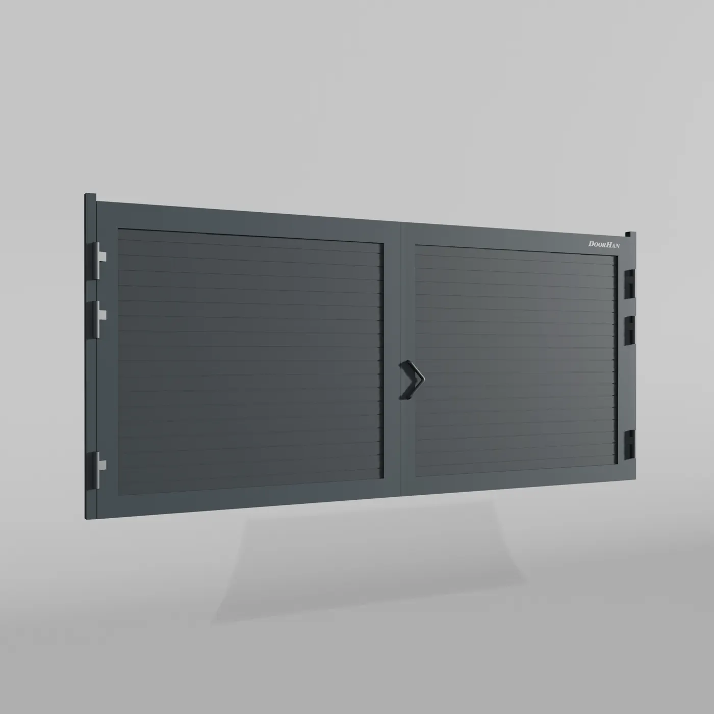 Распашные ворота DoorHan 5000х1500 цвета RAL 7016 (антрацит) с дизайном «доска» без автоматики