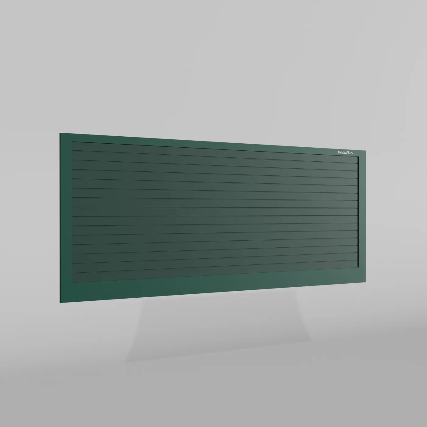 Откатные ворота DoorHan 3200х1500 цвета RAL 6005 (зелёный) с дизайном «доска» с автоматикой